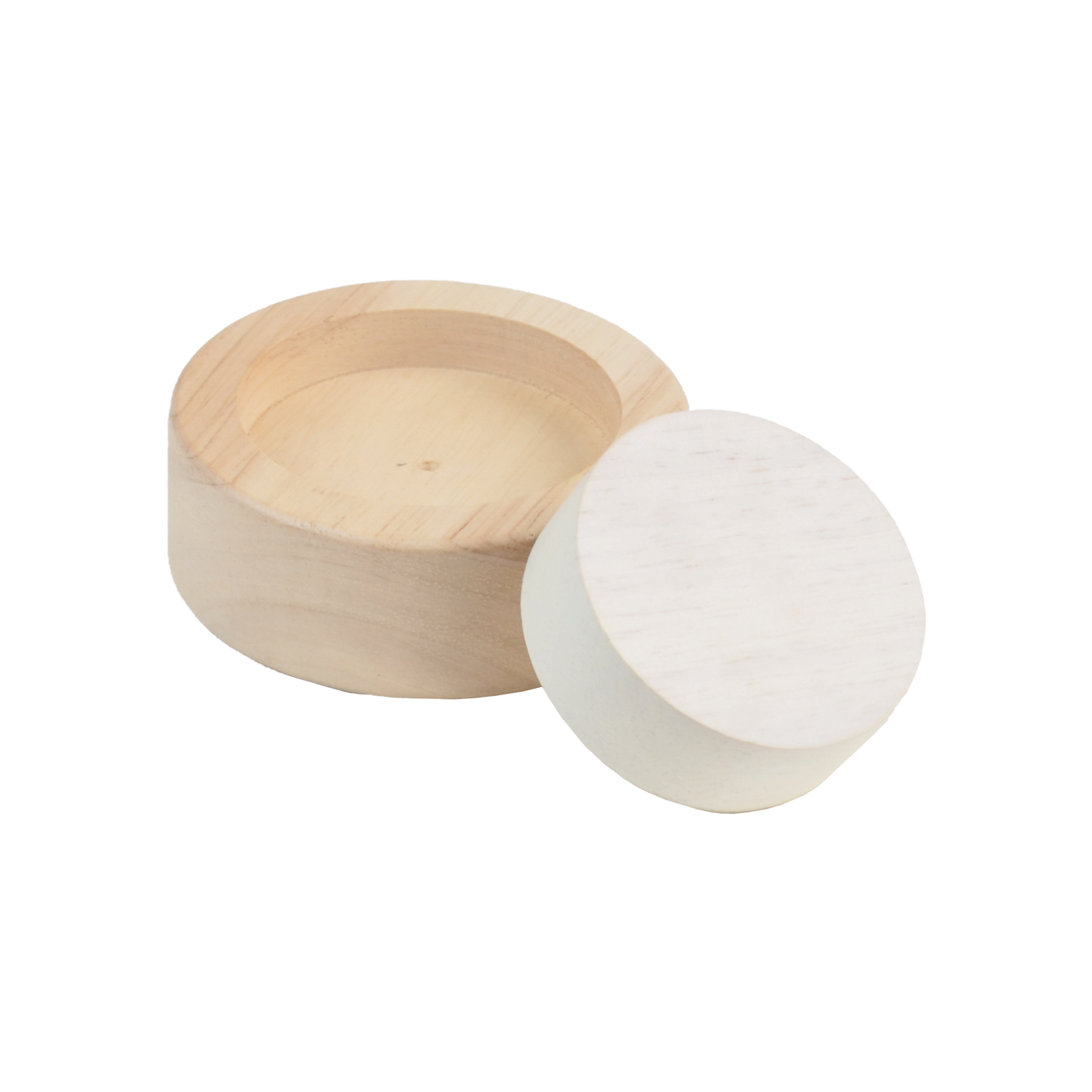 A set of wooden stacking fraction cups in various sizes geometric shapes inside them.